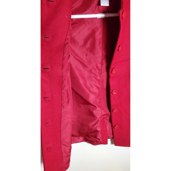 Janie and Jack Girls Holiday Red Melton Wool Blend Dress Coat‎ Toddler Size 6 - Picture 6 of 10